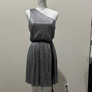 Express Silver One-Shoulder Dress